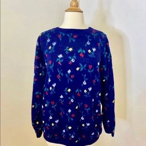 Retro 1980s Smooches Floral Sweater‎